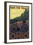 Ohio - Bicycle Ride the Trails-Lantern Press-Framed Art Print