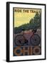 Ohio - Bicycle Ride the Trails-Lantern Press-Framed Art Print