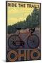 Ohio - Bicycle Ride the Trails-Lantern Press-Mounted Art Print