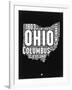 Ohio Black and White Map-NaxArt-Framed Art Print