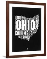 Ohio Black and White Map-NaxArt-Framed Art Print