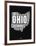 Ohio Black and White Map-NaxArt-Framed Art Print