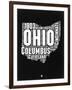 Ohio Black and White Map-NaxArt-Framed Art Print