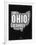 Ohio Black and White Map-NaxArt-Framed Art Print