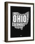 Ohio Black and White Map-NaxArt-Framed Art Print