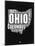 Ohio Black and White Map-NaxArt-Mounted Art Print