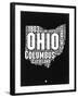 Ohio Black and White Map-NaxArt-Framed Art Print