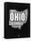 Ohio Black and White Map-NaxArt-Framed Stretched Canvas