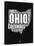 Ohio Black and White Map-NaxArt-Stretched Canvas