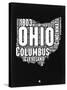 Ohio Black and White Map-NaxArt-Stretched Canvas