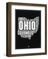 Ohio Black and White Map-NaxArt-Framed Art Print