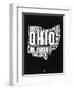 Ohio Black and White Map-NaxArt-Framed Art Print