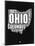 Ohio Black and White Map-NaxArt-Mounted Art Print