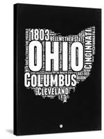 Ohio Black and White Map-NaxArt-Stretched Canvas