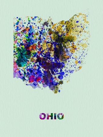 'Ohio Color Splatter Map' Prints - NaxArt | AllPosters.com