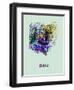 Ohio Color Splatter Map-NaxArt-Framed Art Print