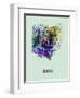 Ohio Color Splatter Map-NaxArt-Framed Art Print