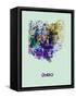 Ohio Color Splatter Map-NaxArt-Framed Stretched Canvas