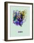 Ohio Color Splatter Map-NaxArt-Framed Art Print