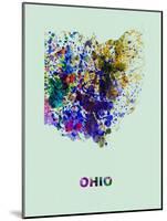 Ohio Color Splatter Map-NaxArt-Mounted Art Print
