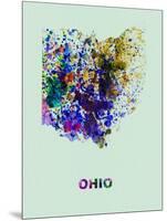 Ohio Color Splatter Map-NaxArt-Mounted Art Print