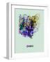 Ohio Color Splatter Map-NaxArt-Framed Art Print