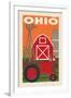 Ohio - Country - Woodblock-Lantern Press-Framed Art Print