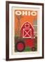 Ohio - Country - Woodblock-Lantern Press-Framed Art Print