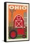 Ohio - Country - Woodblock-Lantern Press-Framed Stretched Canvas