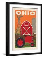 Ohio - Country - Woodblock-Lantern Press-Framed Art Print