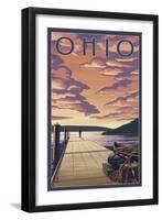 Ohio - Dock Scene and Lake-Lantern Press-Framed Art Print