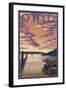 Ohio - Dock Scene and Lake-Lantern Press-Framed Art Print