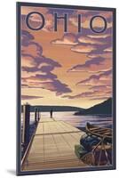 Ohio - Dock Scene and Lake-Lantern Press-Mounted Art Print