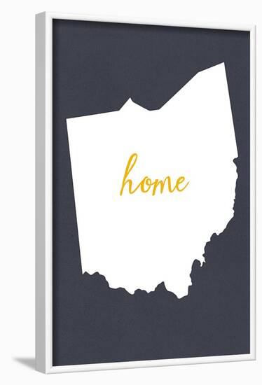 Ohio - Home State - Gray-Lantern Press-Framed Art Print