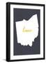 Ohio - Home State - Gray-Lantern Press-Framed Art Print