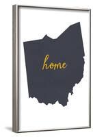 Ohio - Home State - White-Lantern Press-Framed Art Print