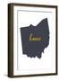 Ohio - Home State - White-Lantern Press-Framed Art Print