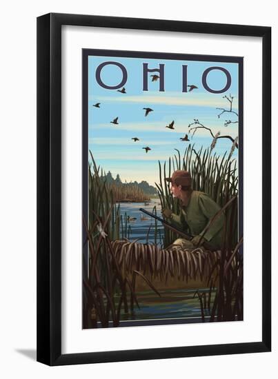 Ohio - Hunter and Lake-Lantern Press-Framed Art Print