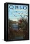 Ohio - Hunter and Lake-Lantern Press-Framed Stretched Canvas