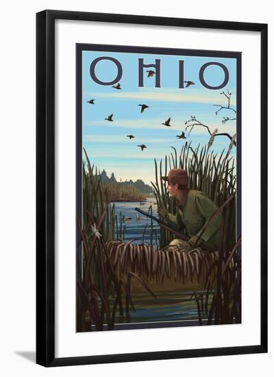 Ohio - Hunter and Lake-Lantern Press-Framed Art Print