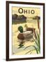 Ohio - Mallard Ducks-Lantern Press-Framed Art Print