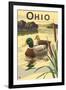 Ohio - Mallard Ducks-Lantern Press-Framed Art Print