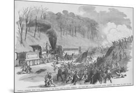 Ohio Regiment on Train Ambushed by Confederates in Vienna Virginal-Frank Leslie-Mounted Art Print