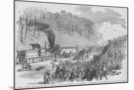 Ohio Regiment on Train Ambushed by Confederates in Vienna Virginal-Frank Leslie-Mounted Art Print