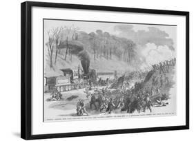 Ohio Regiment on Train Ambushed by Confederates in Vienna Virginal-Frank Leslie-Framed Art Print