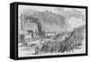 Ohio Regiment on Train Ambushed by Confederates in Vienna Virginal-Frank Leslie-Framed Stretched Canvas