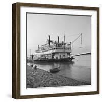 Ohio River Boat Moored at Dock on the Ohio River-Walker Evans-Framed Photographic Print