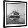Ohio River Boat Moored at Dock on the Ohio River-Walker Evans-Framed Photographic Print