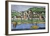 Ohio River Flatboat Passing Cincinnati in 1810-null-Framed Giclee Print