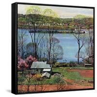 "Ohio River in April," April 15, 1961-John Clymer-Framed Stretched Canvas